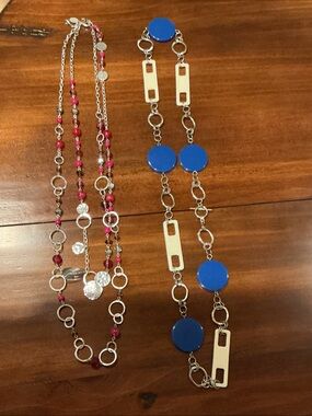 Set of two long statement necklaces